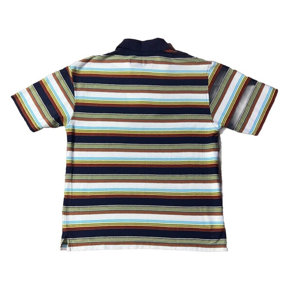 Red Sand Polo Shirt Adult Medium Multicolor Striped Casual Comfy Rugby Mens - Picture 6 of 6